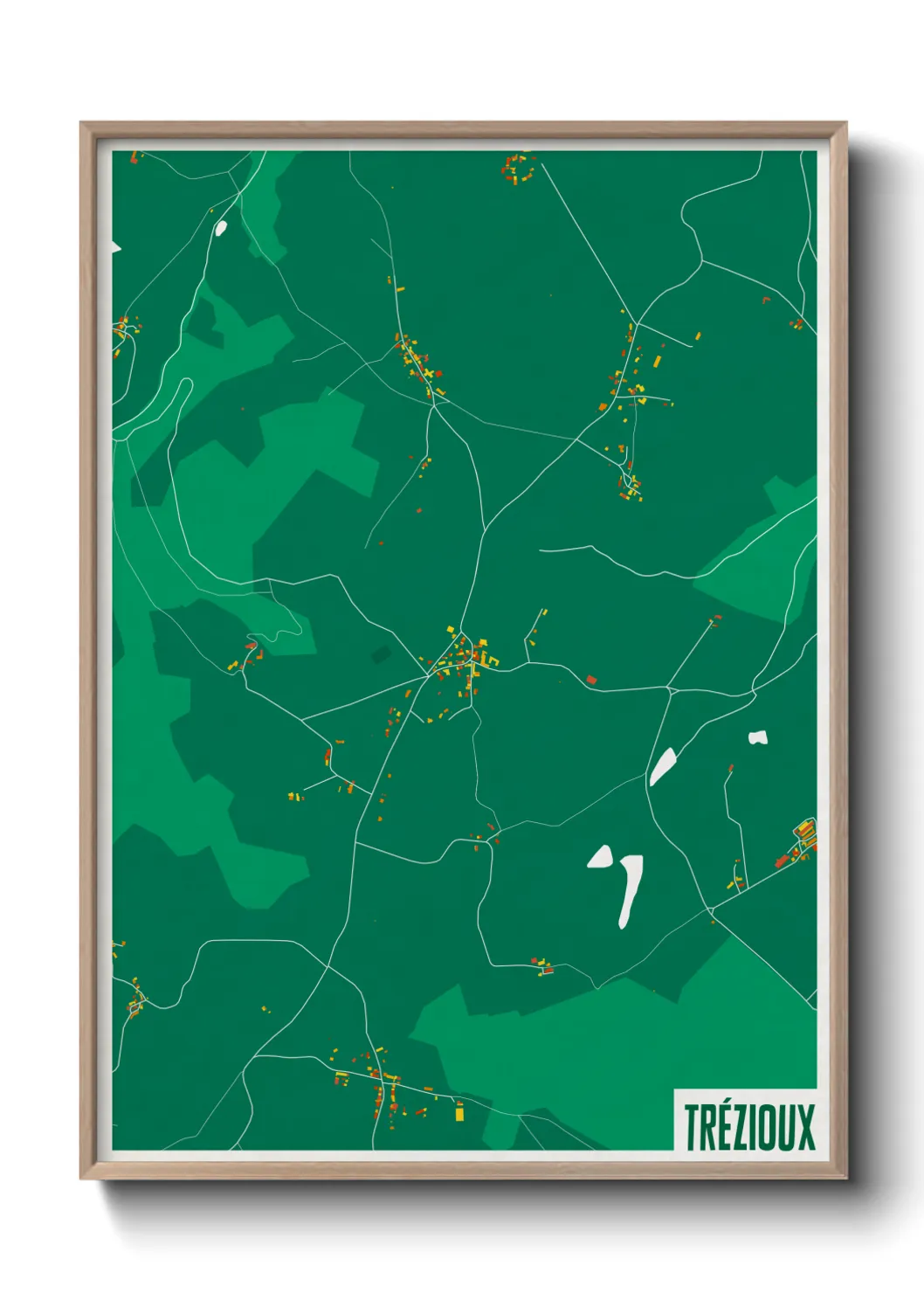 Une affiche de carte sur Trézioux