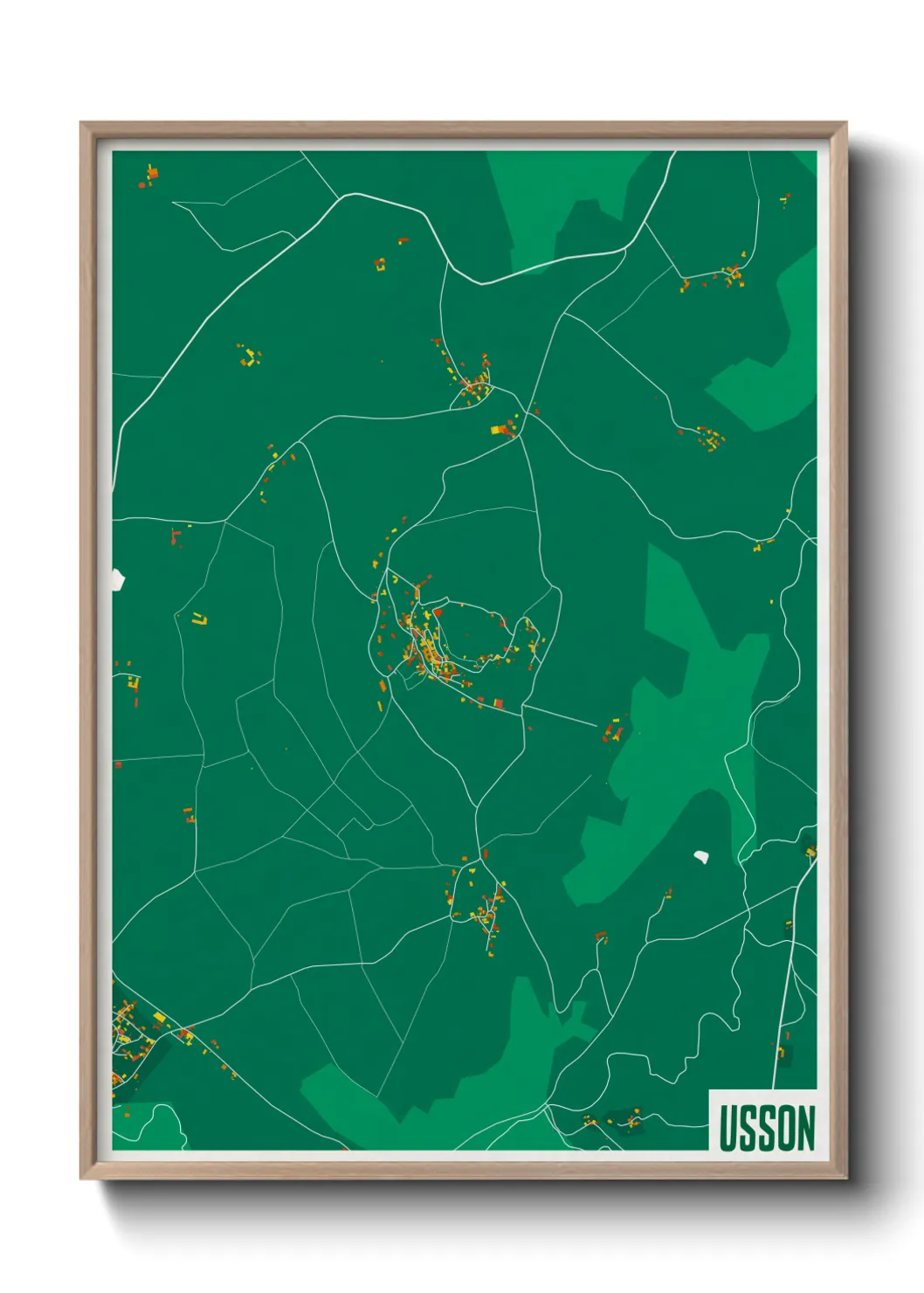 Une affiche de carte sur Usson