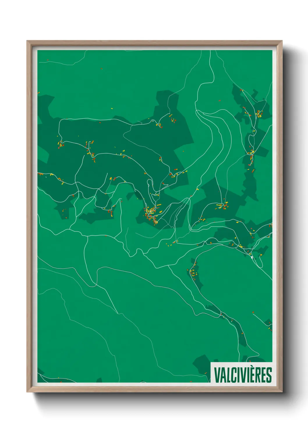 Une affiche de carte sur Valcivières