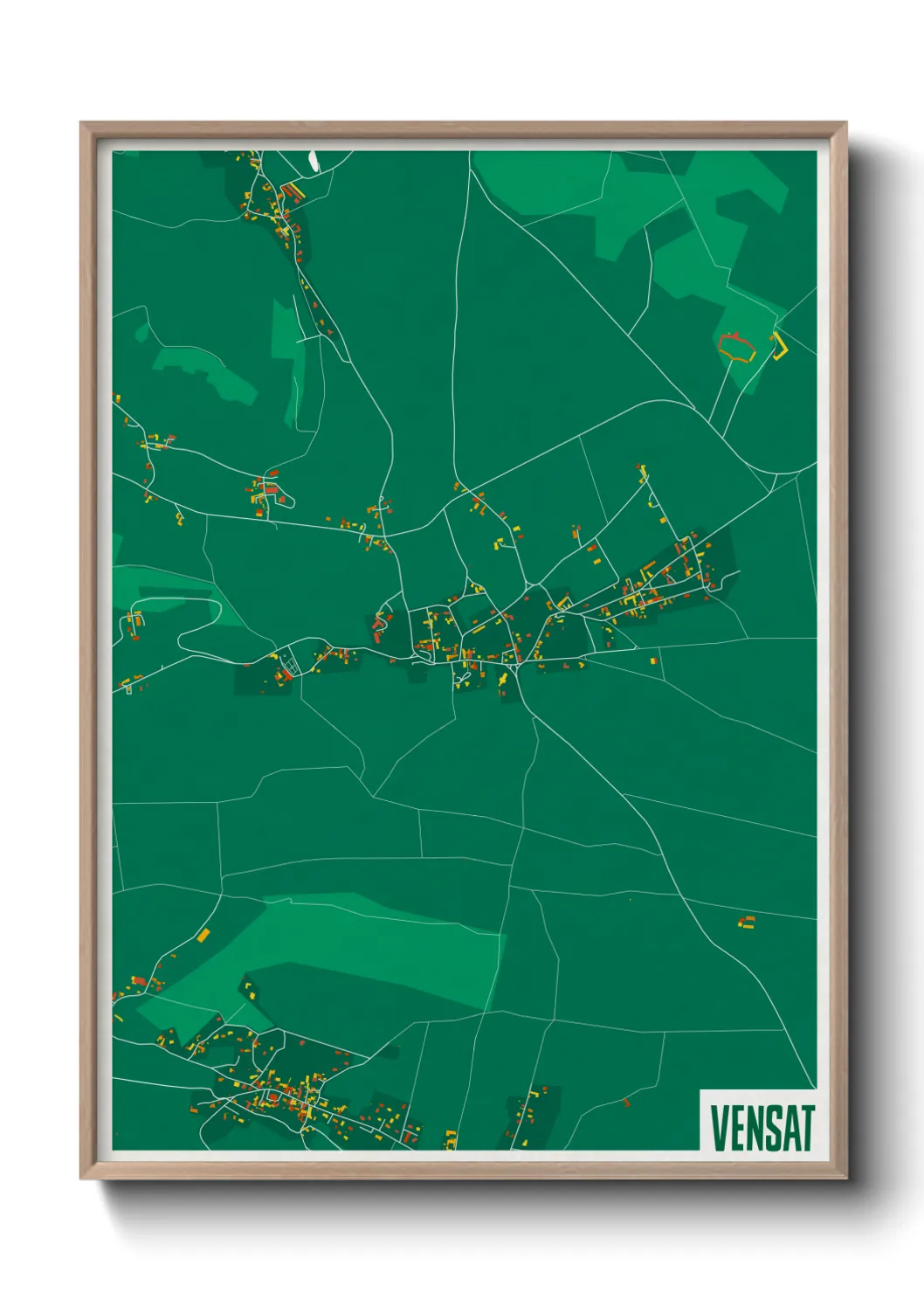 Une affiche de carte sur Vensat