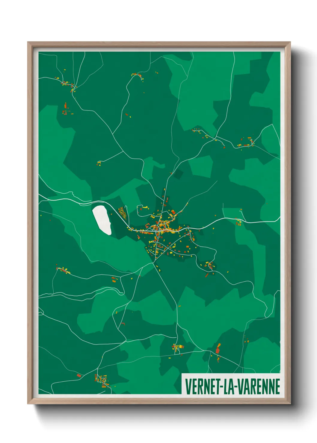 Une affiche de carte sur Vernet-la-Varenne