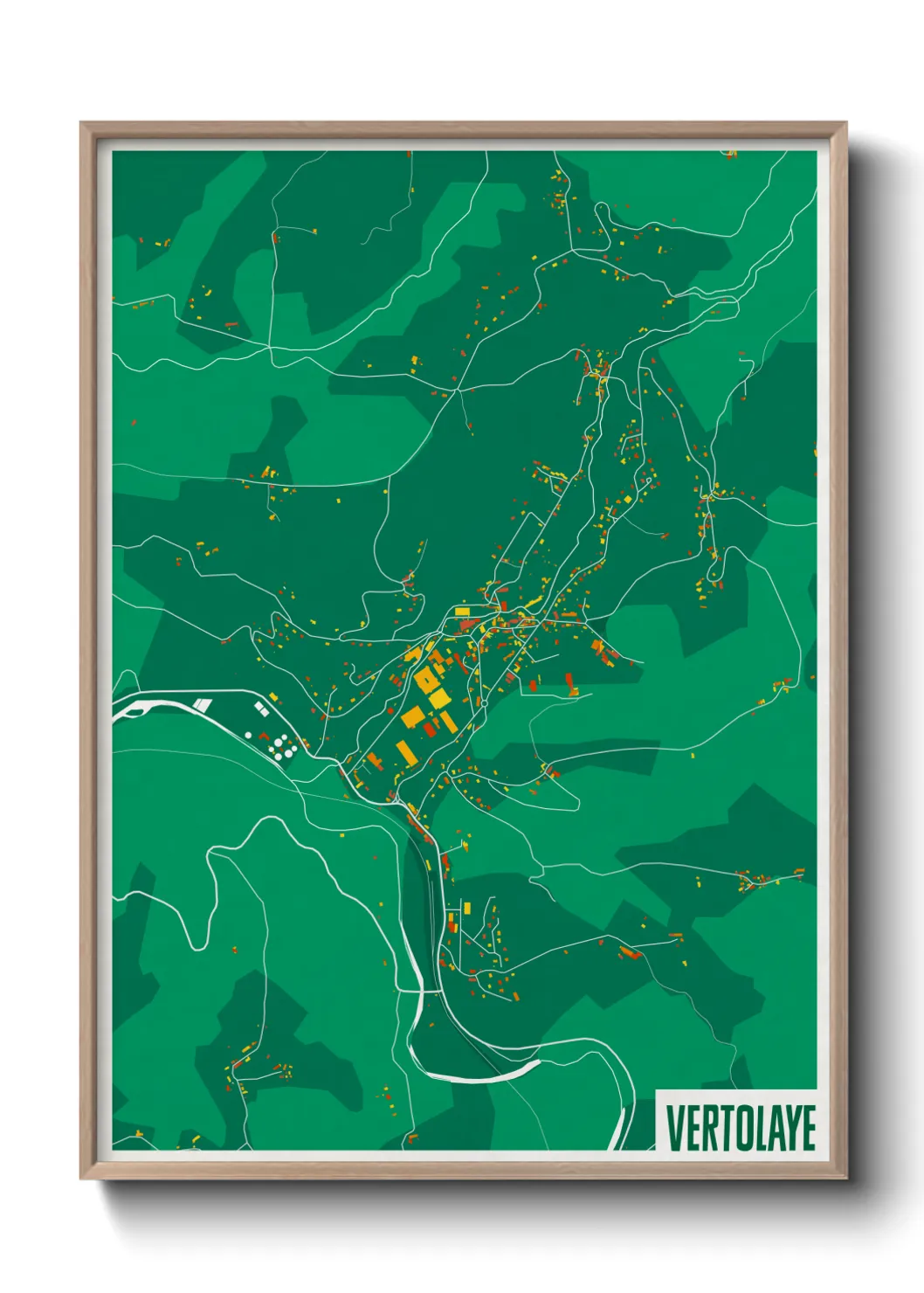 Une affiche de carte sur Vertolaye