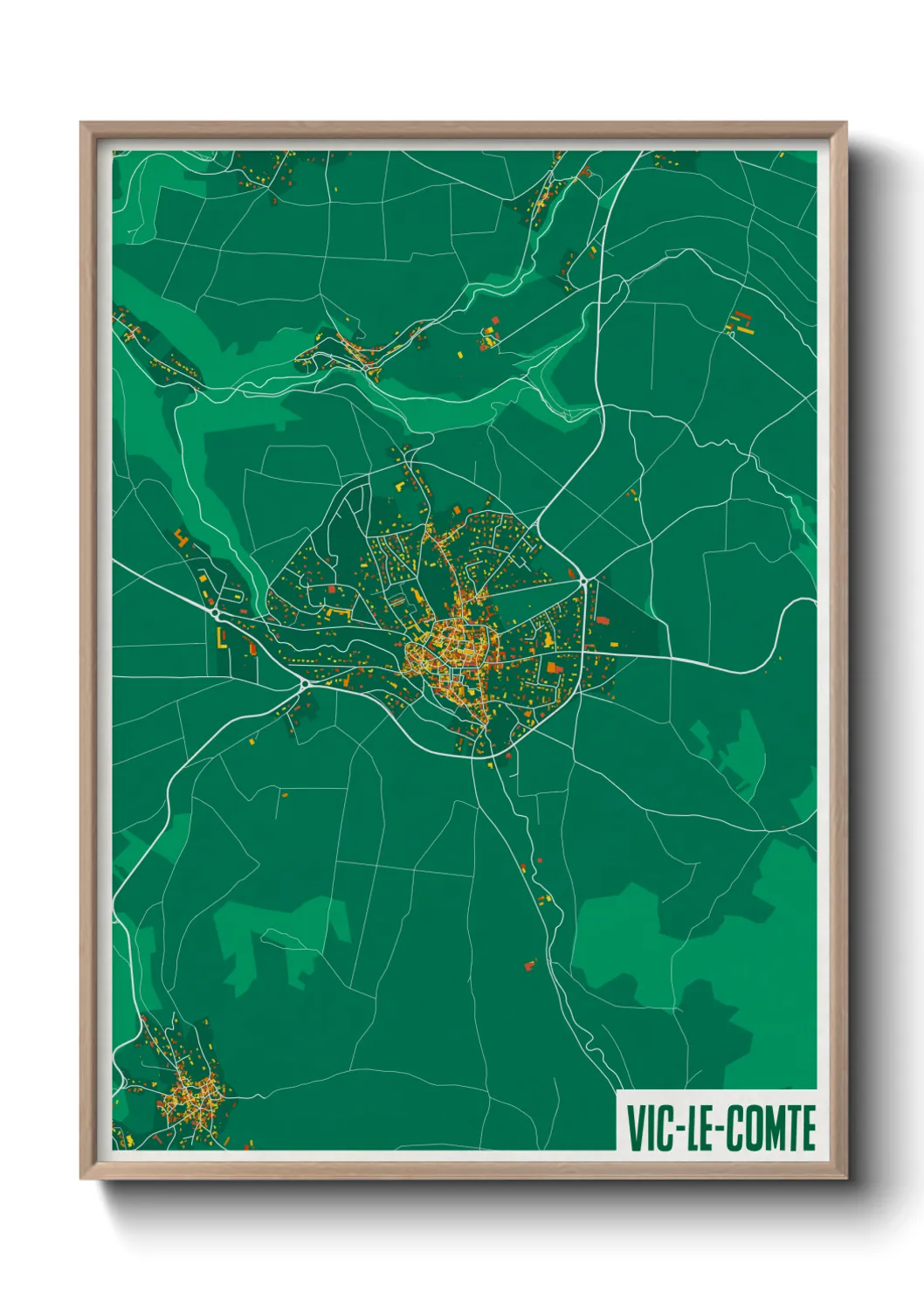 Une affiche de carte sur Vic-le-Comte