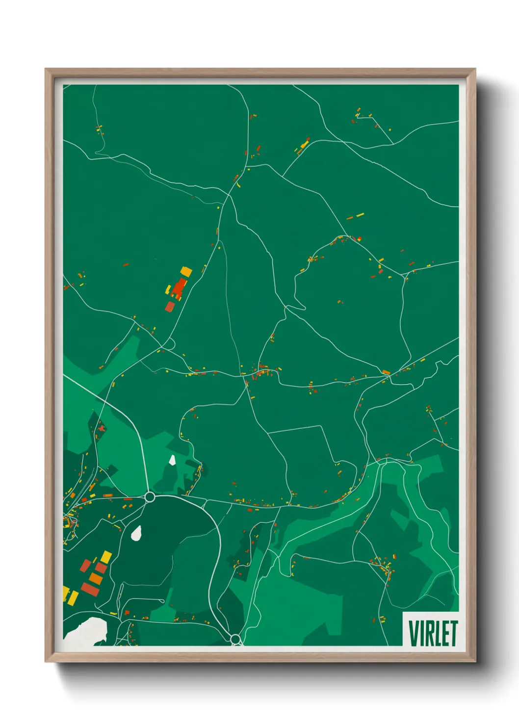 Une affiche de carte sur Virlet