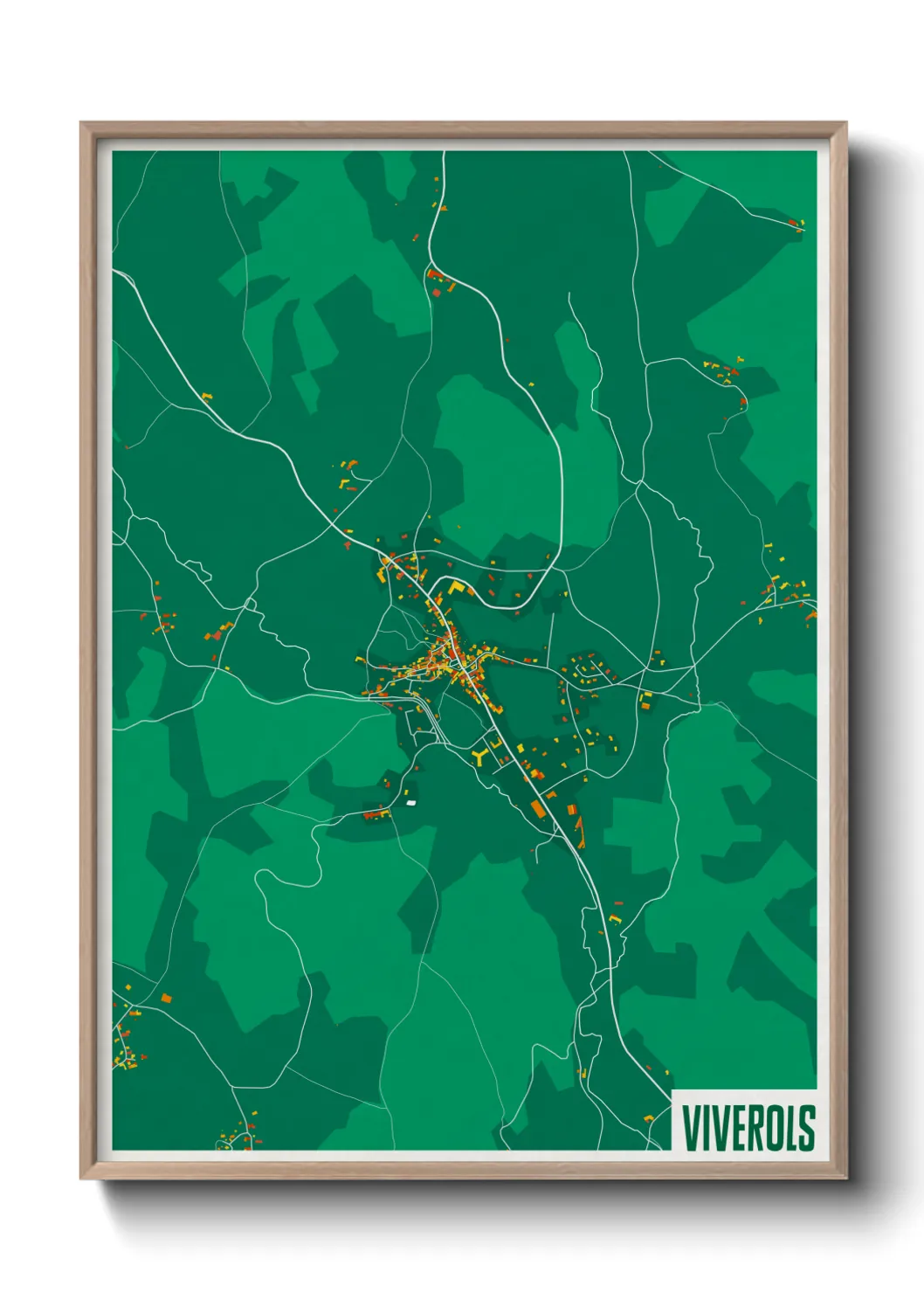 Une affiche de carte sur Viverols