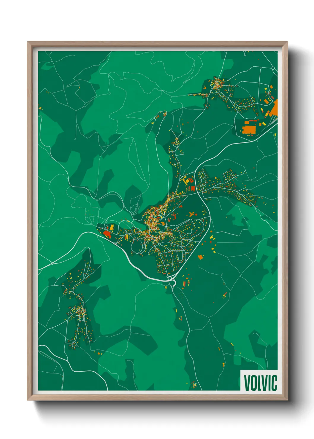 Une affiche de carte sur Volvic