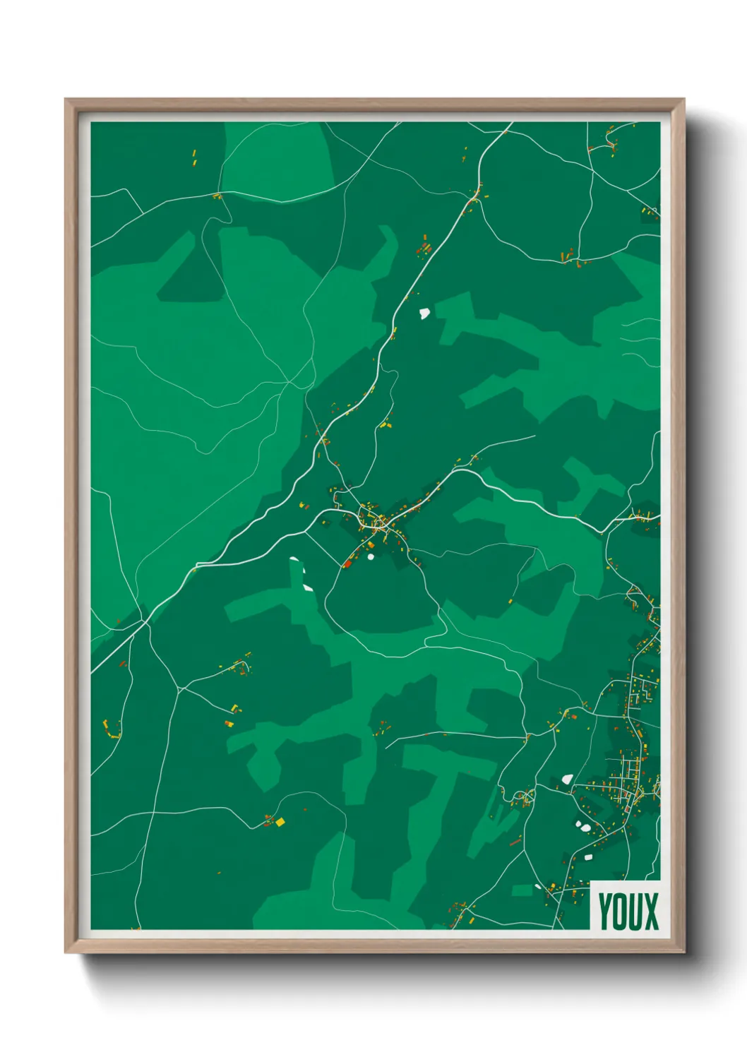 Une affiche de carte sur Youx