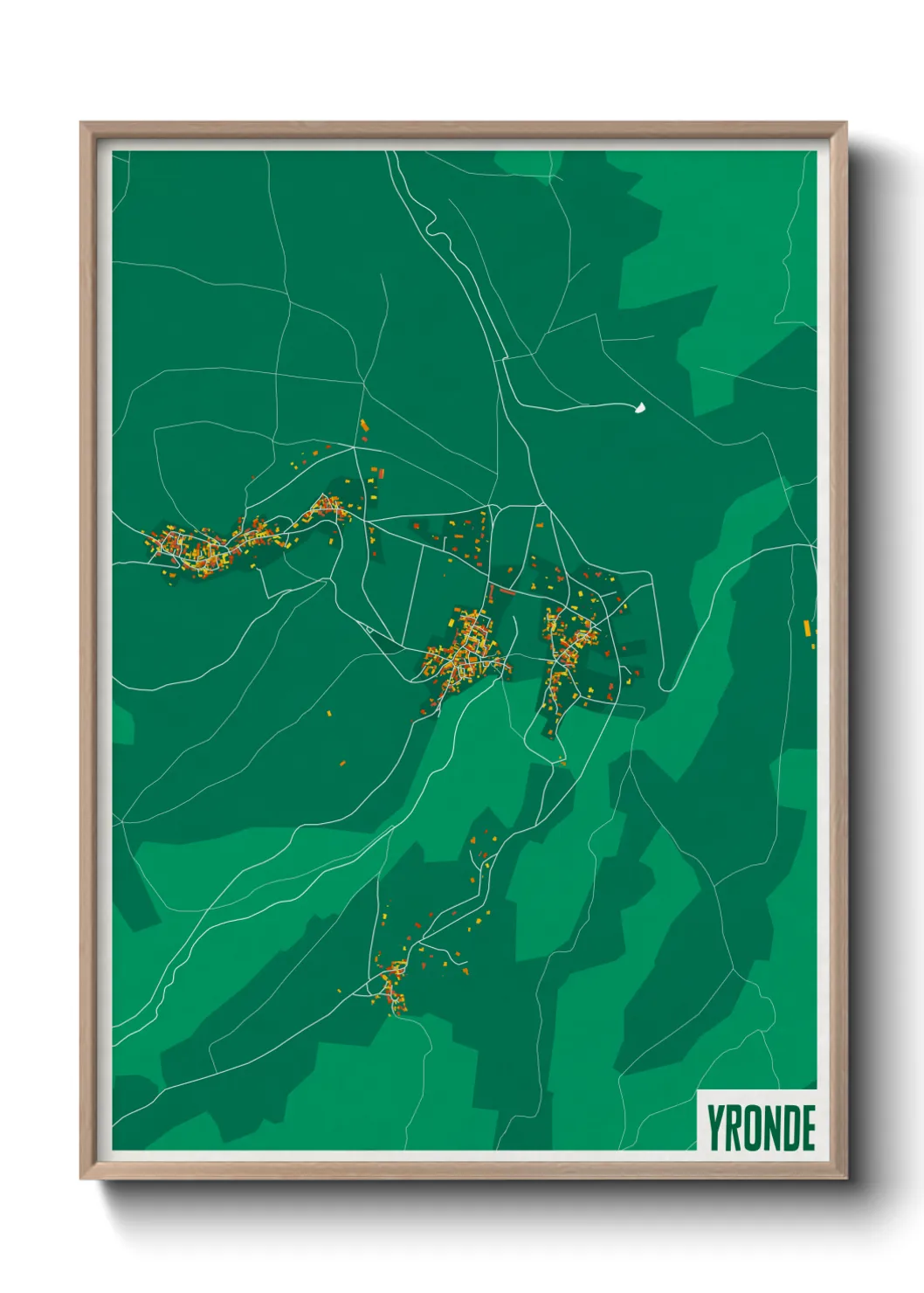 Une affiche de carte sur Yronde