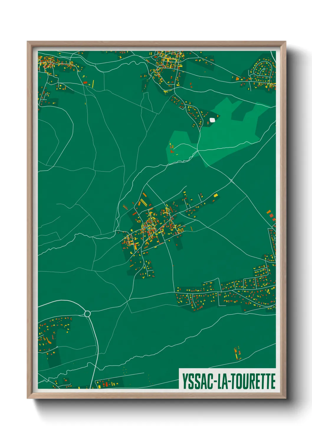 Une affiche de carte sur Yssac-la-Tourette