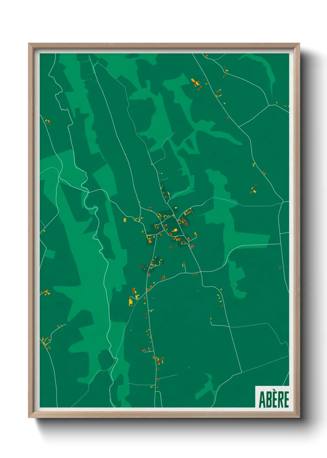 Une affiche de carte sur Abère