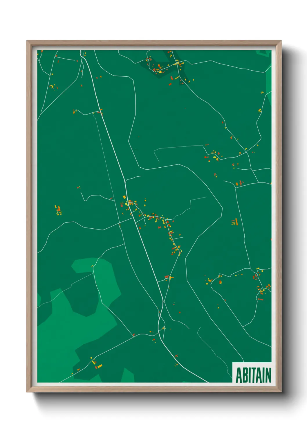 Une affiche de carte sur Abitain