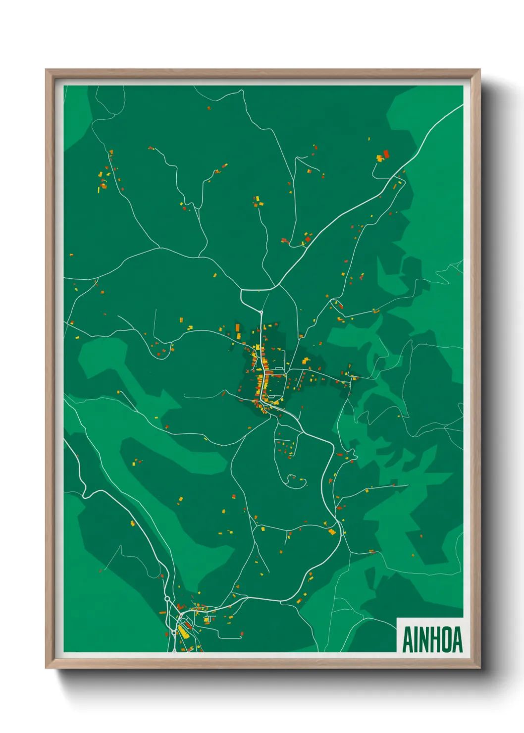 Une affiche de carte sur Ainhoa