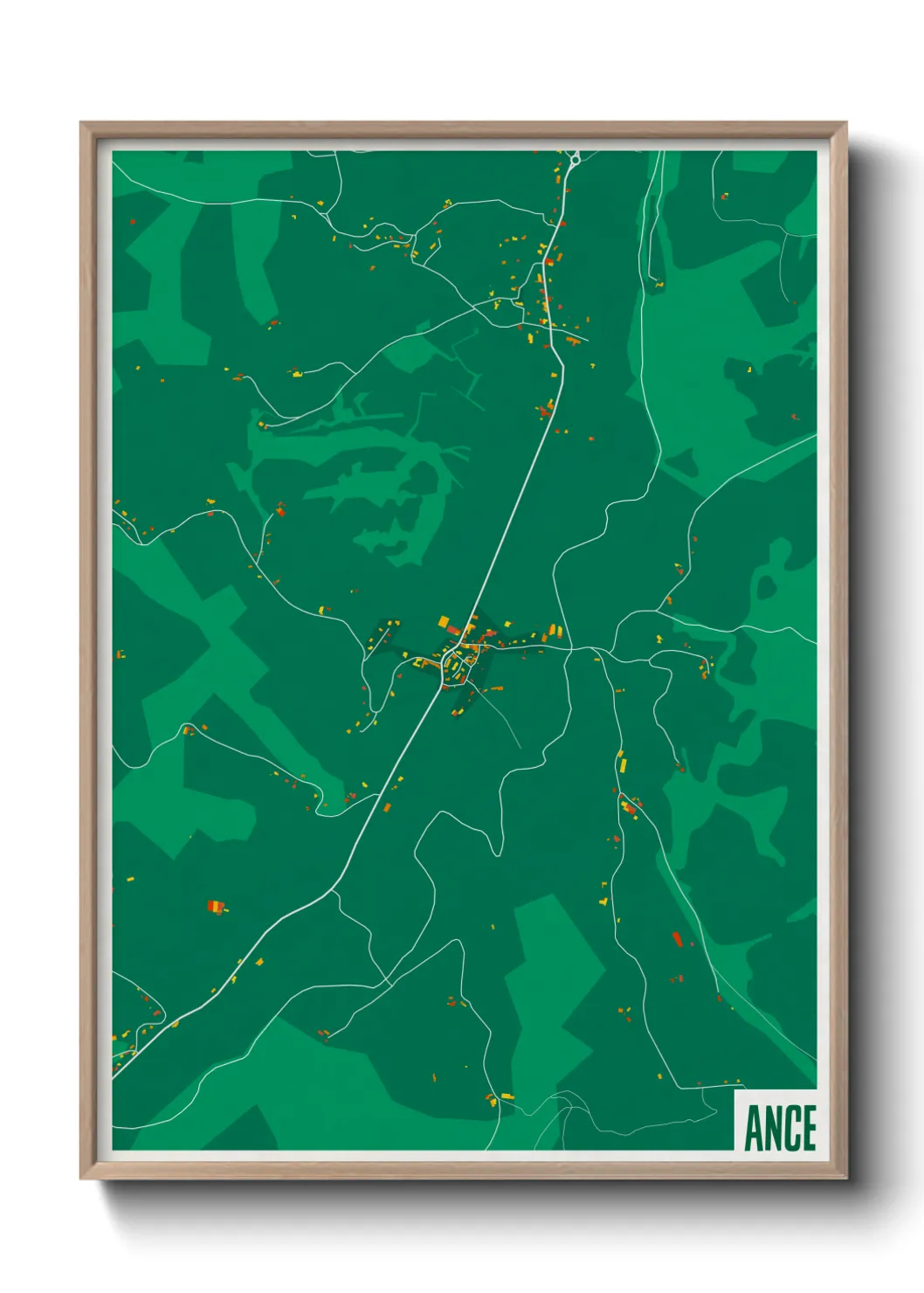 Une affiche de carte sur Ance