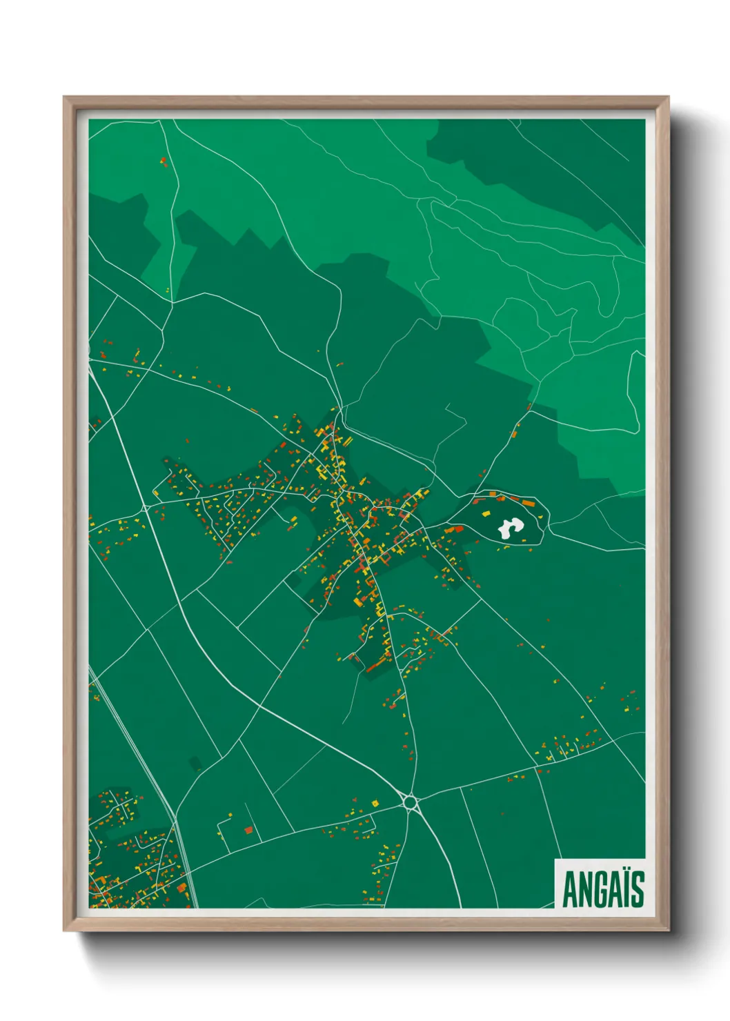 Une affiche de carte sur Angaïs