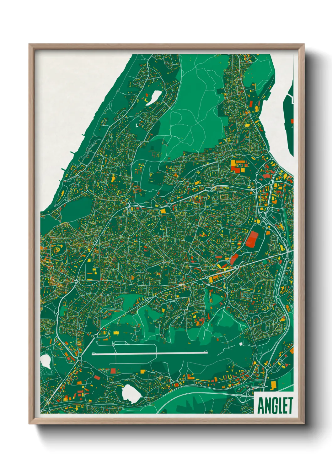 Une affiche de carte sur Anglet