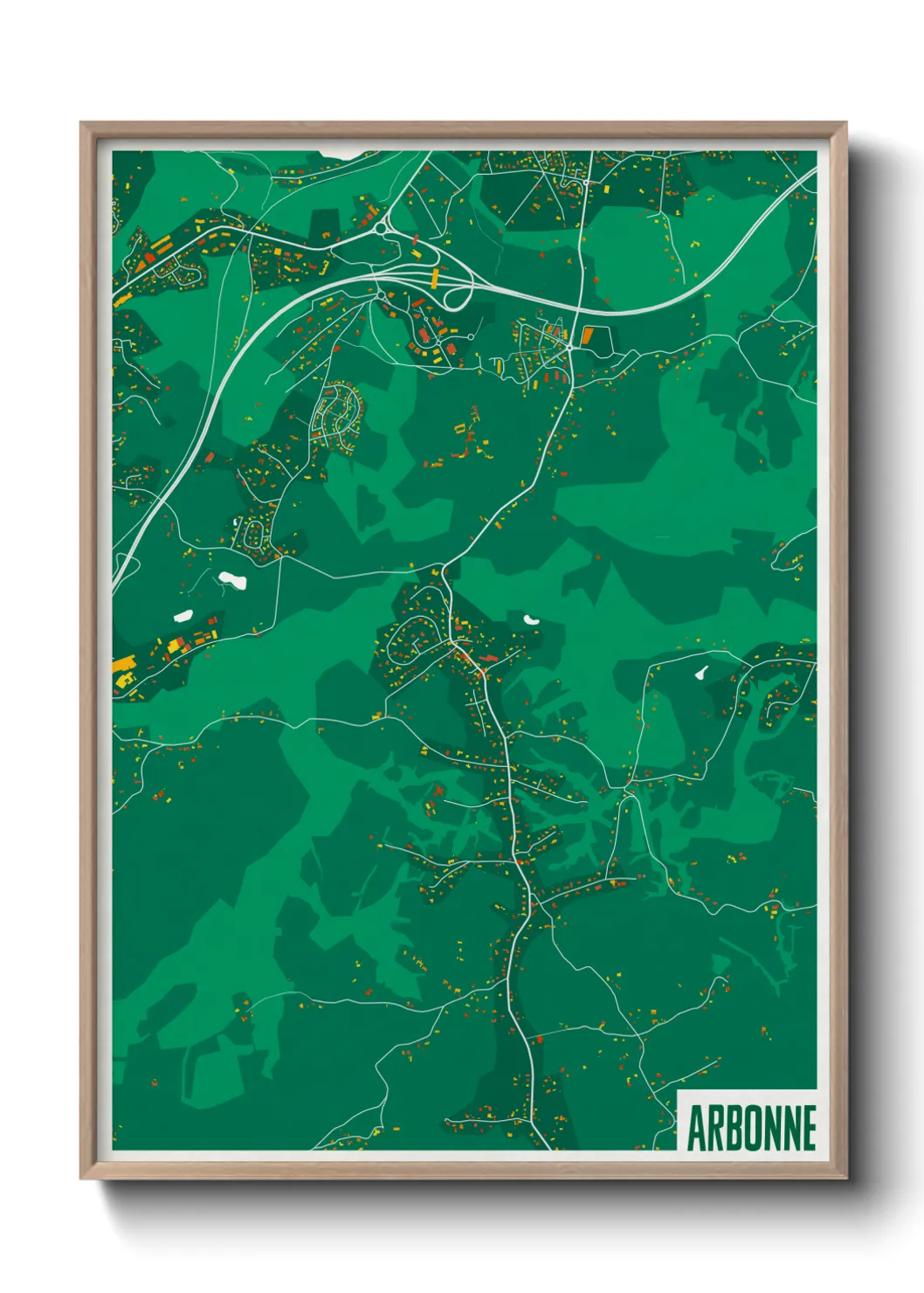 Une affiche de carte sur Arbonne