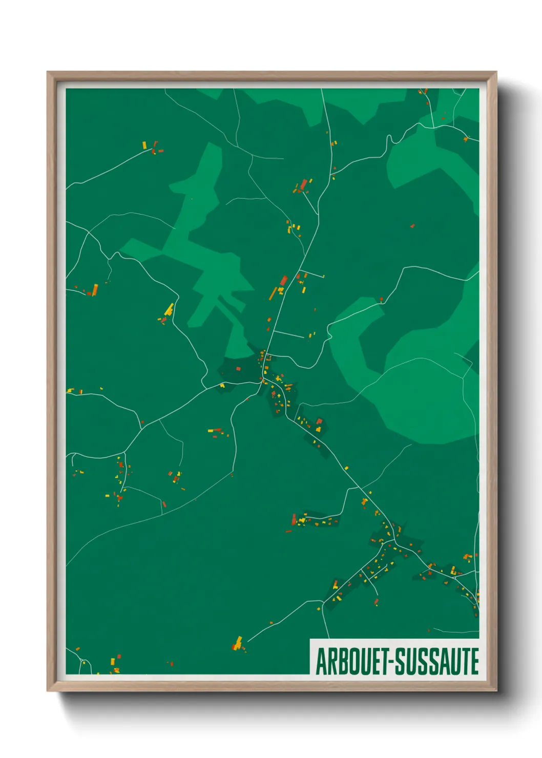 Une affiche de carte sur Arbouet-Sussaute