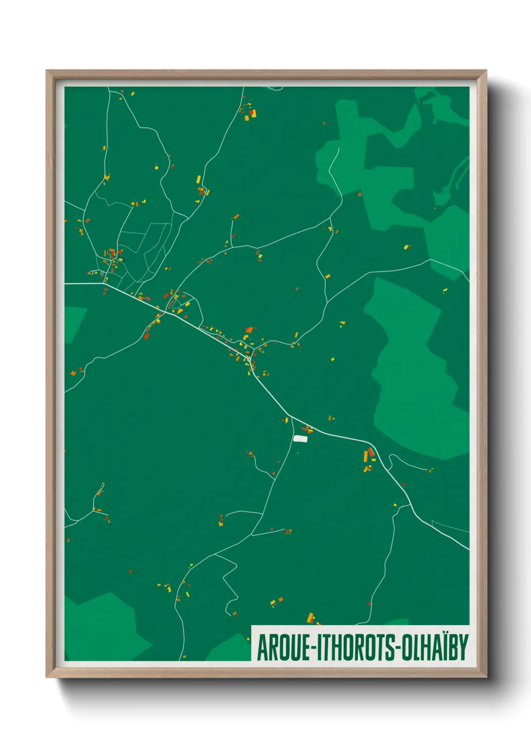Une affiche de carte sur Aroue-Ithorots-Olhaïby