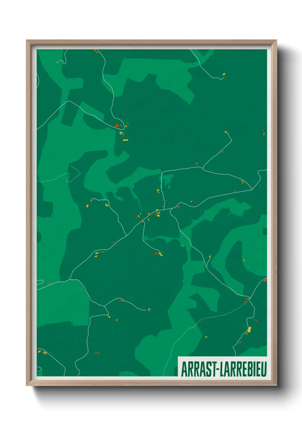 Une affiche de carte sur Arrast-Larrebieu