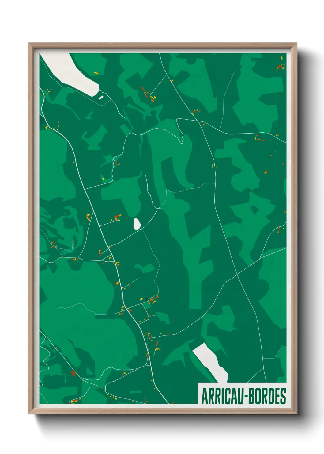 Une affiche de carte sur Arricau-Bordes