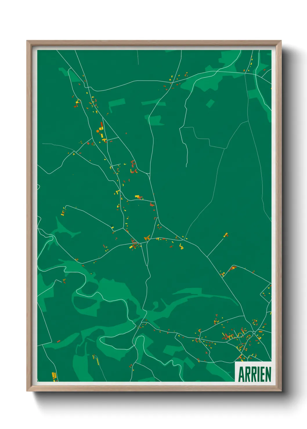 Une affiche de carte sur Arrien