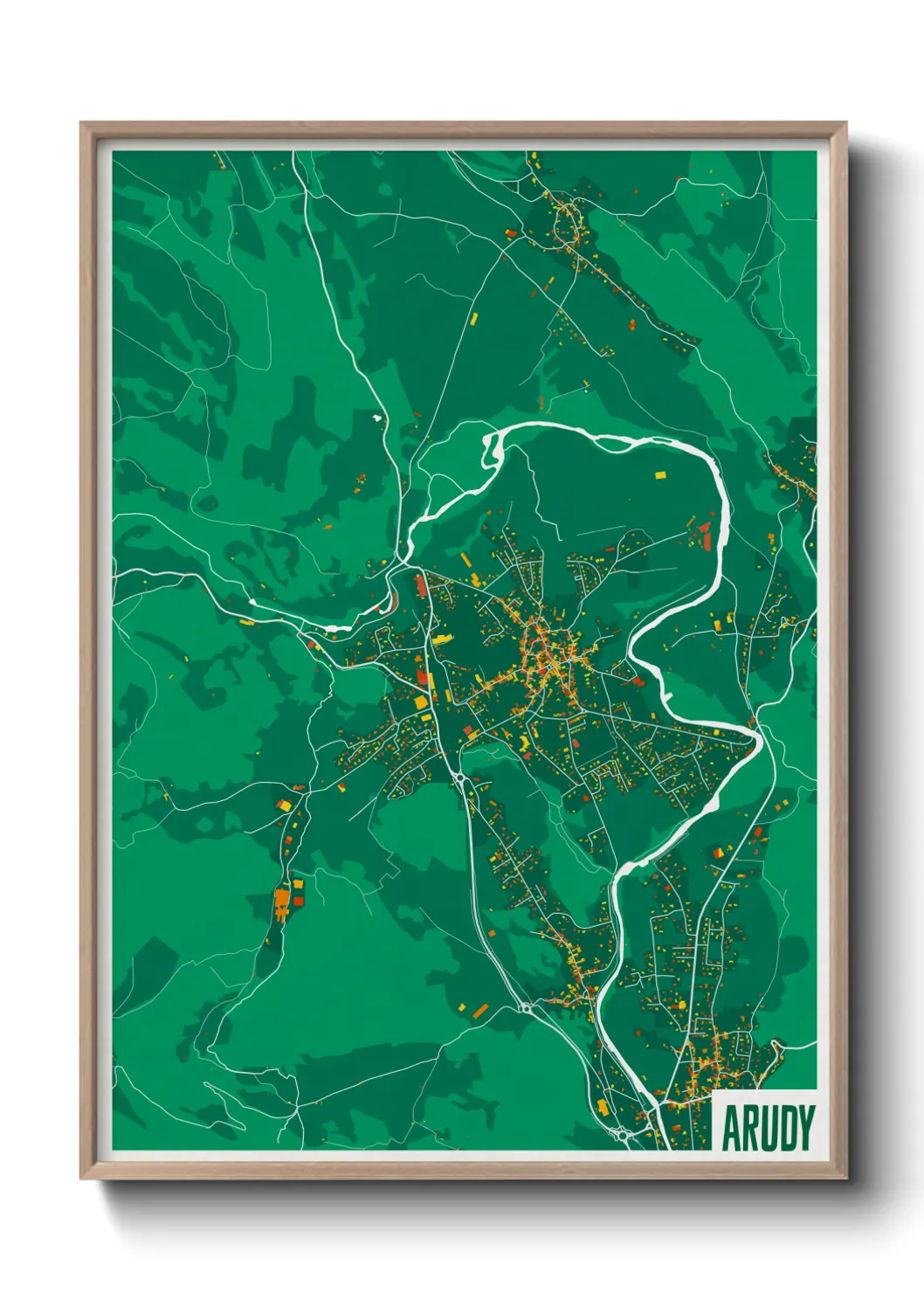 Une affiche de carte sur Arudy