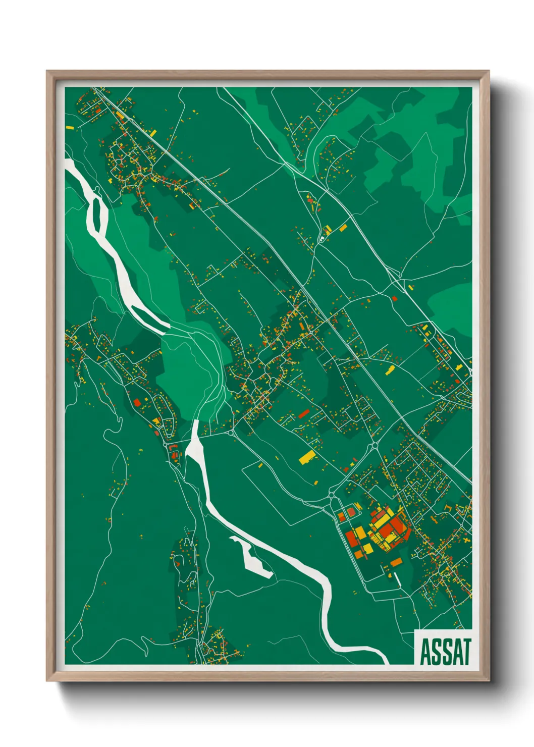 Une affiche de carte sur Assat