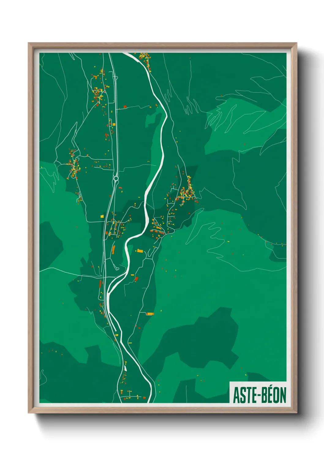 Une affiche de carte sur Aste-Béon