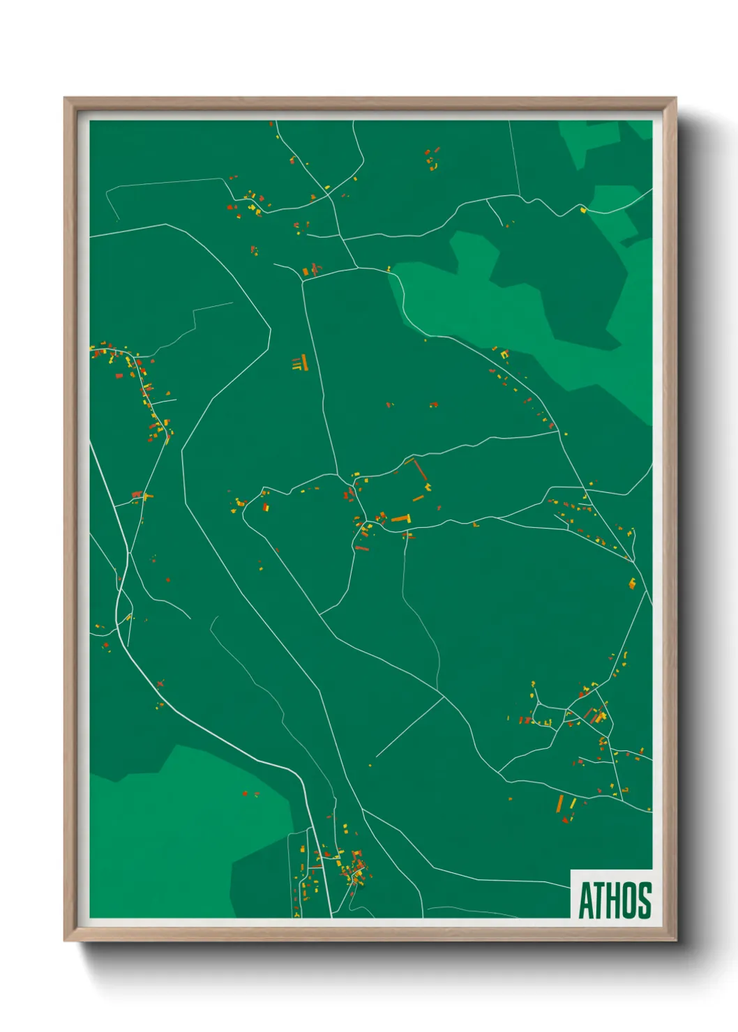 Une affiche de carte sur Athos