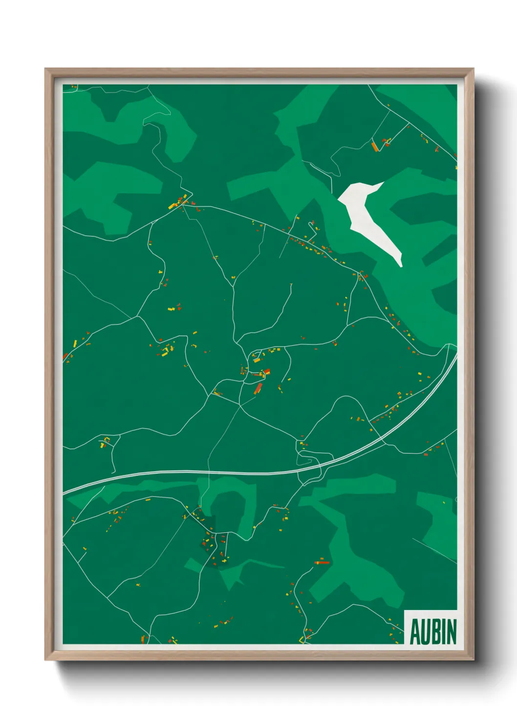 Une affiche de carte sur Aubin