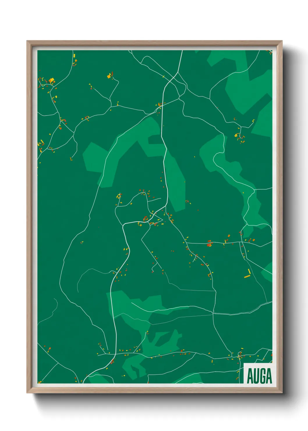 Une affiche de carte sur Auga