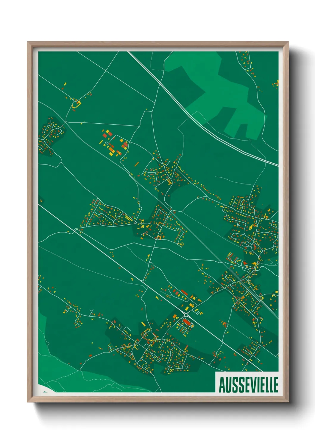 Une affiche de carte sur Aussevielle