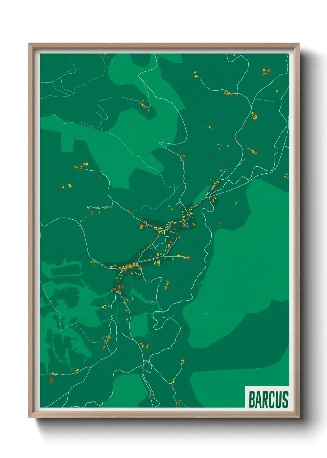 Une affiche de carte sur Barcus
