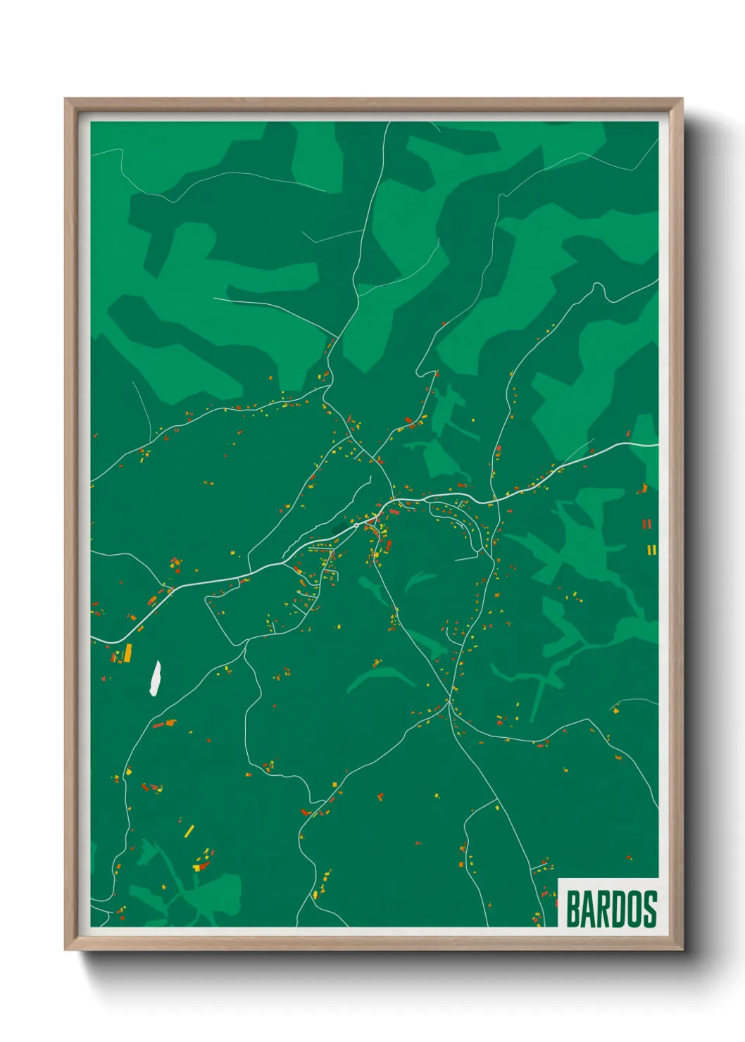 Une affiche de carte sur Bardos