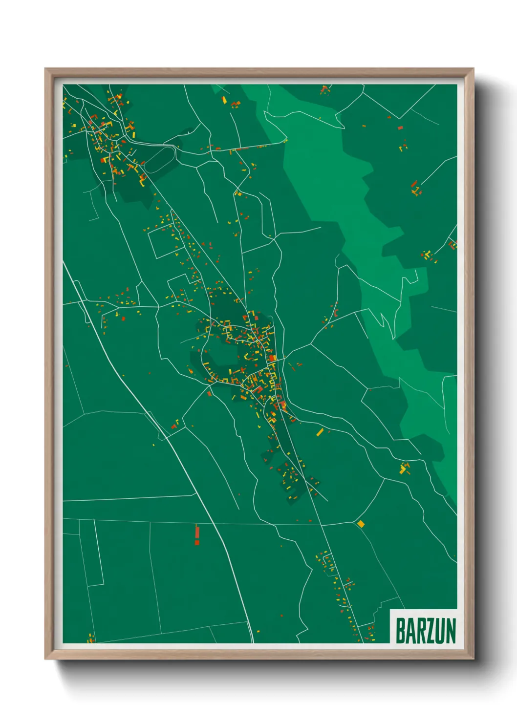 Une affiche de carte sur Barzun