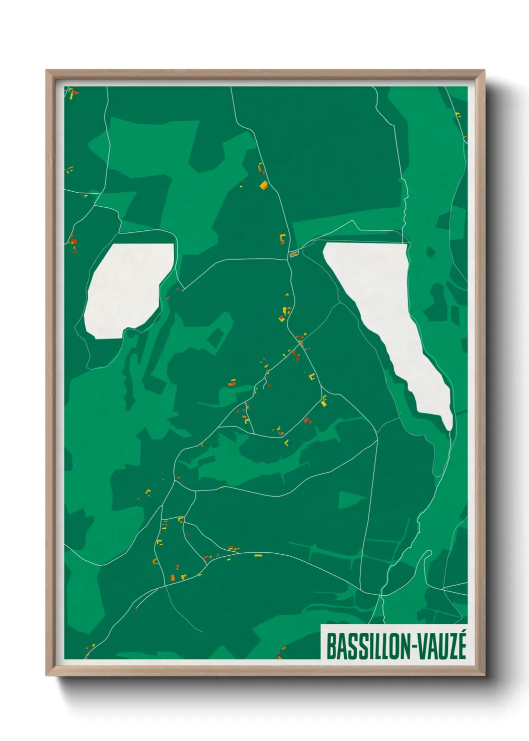 Une affiche de carte sur Bassillon-Vauzé