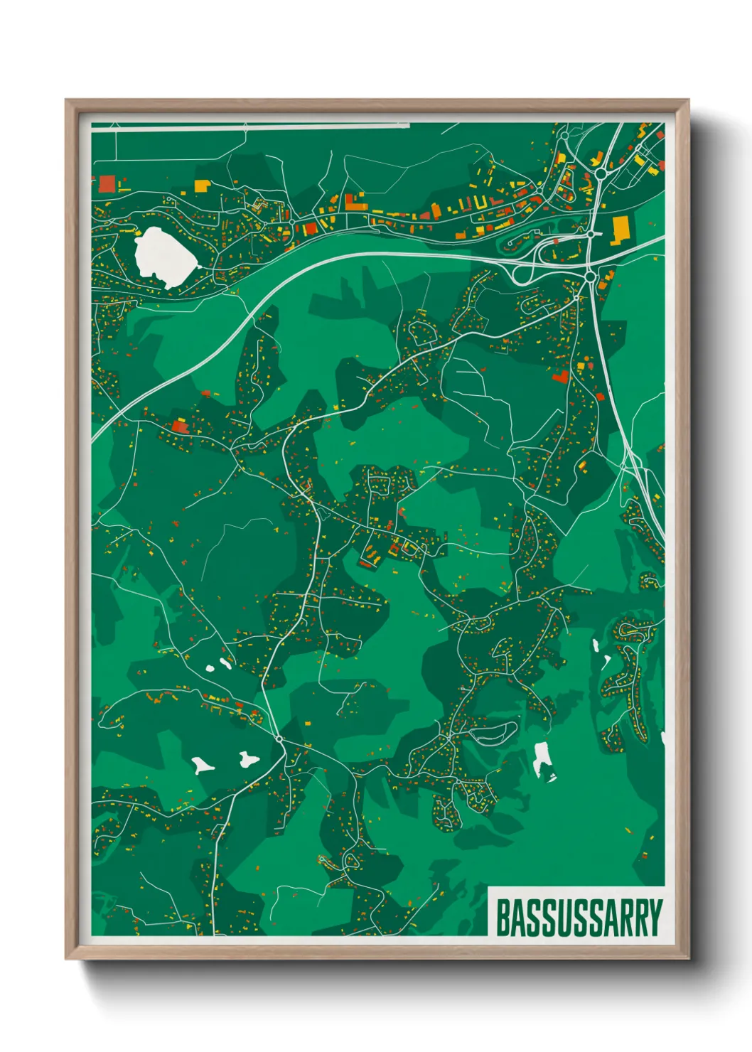 Une affiche de carte sur Bassussarry
