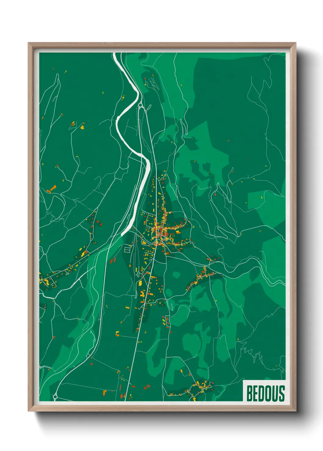 Une affiche de carte sur Bedous