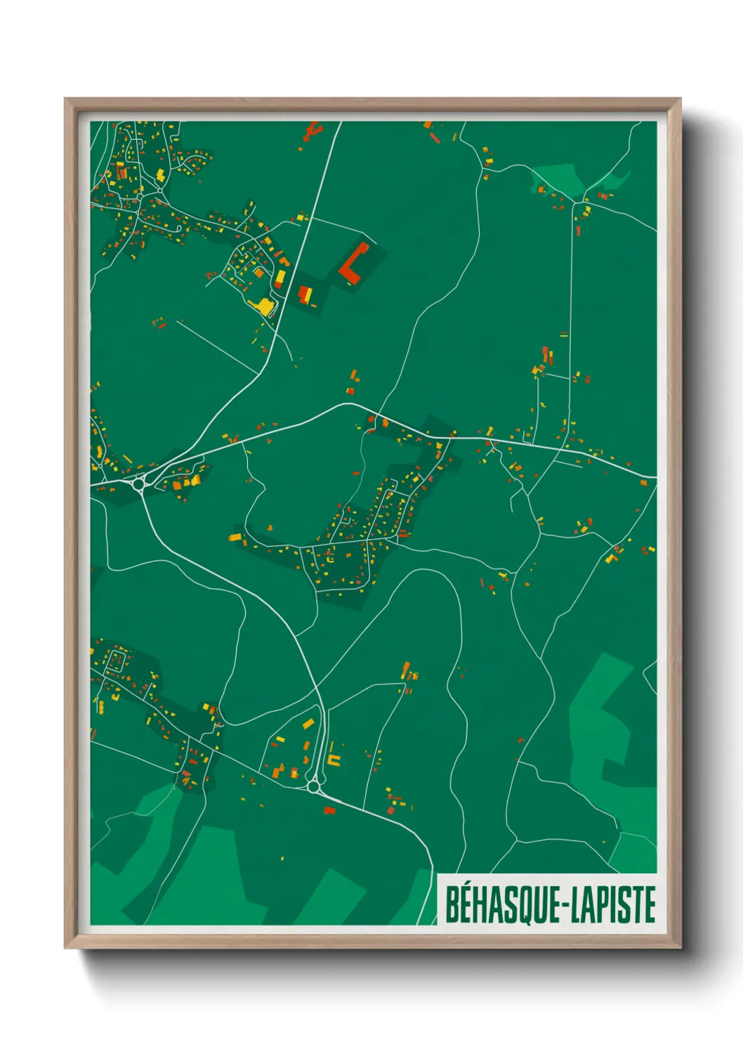 Une affiche de carte sur Béhasque-Lapiste