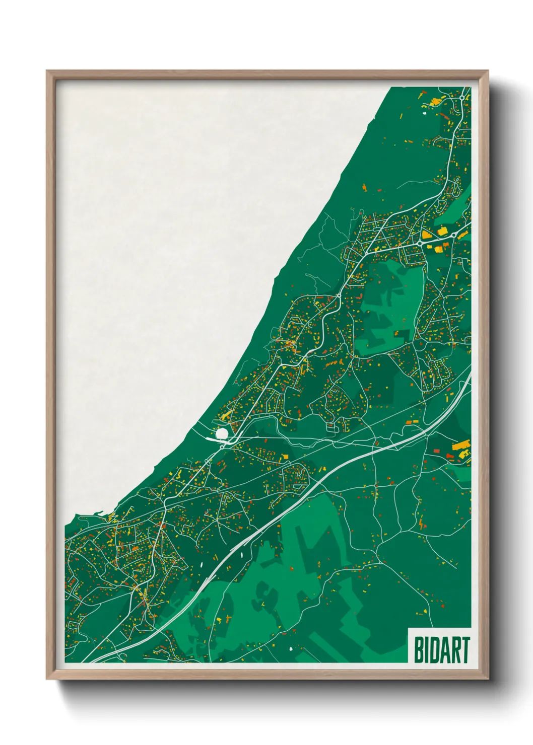 Une affiche de carte sur Bidart