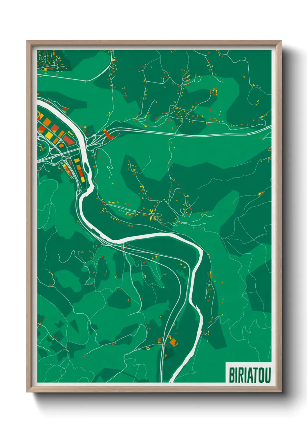 Une affiche de carte sur Biriatou