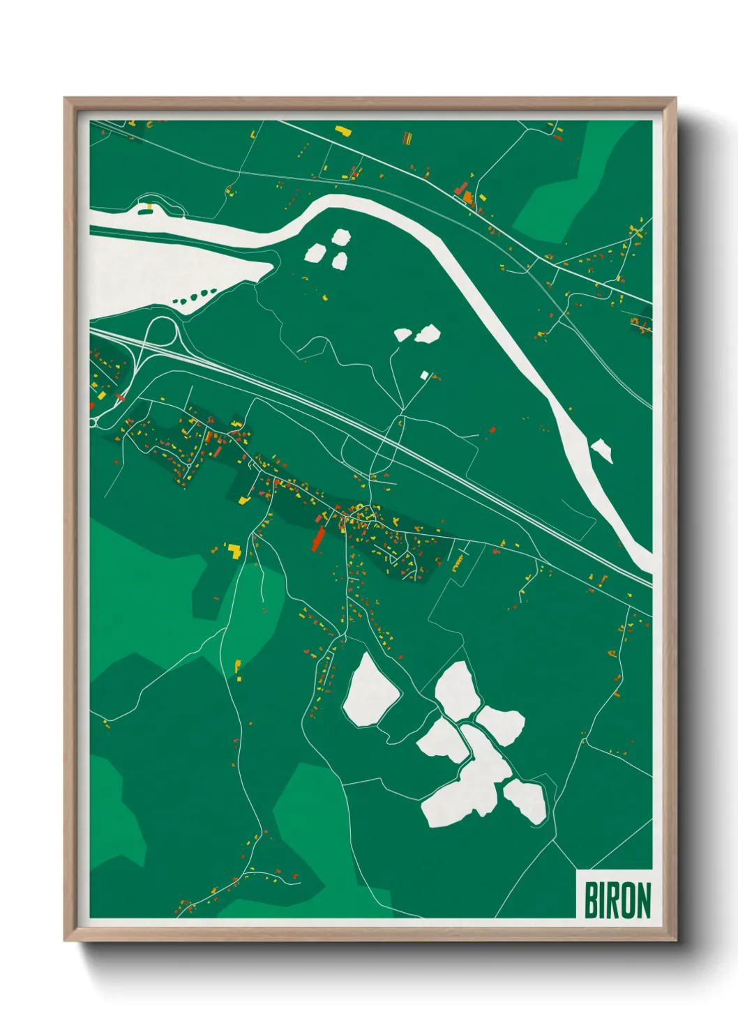 Une affiche de carte sur Biron