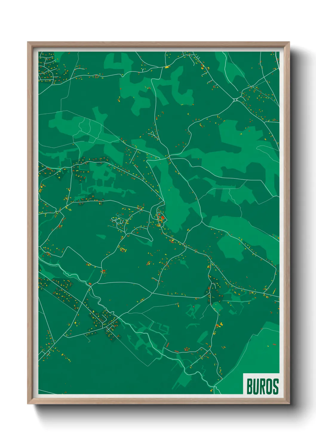 Une affiche de carte sur Buros