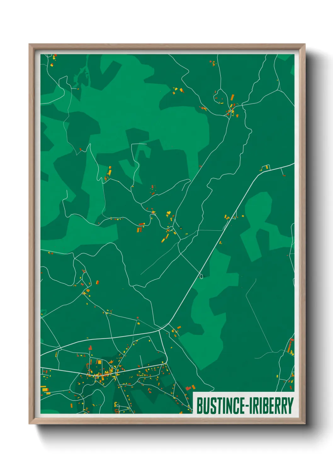 Une affiche de carte sur Bustince-Iriberry