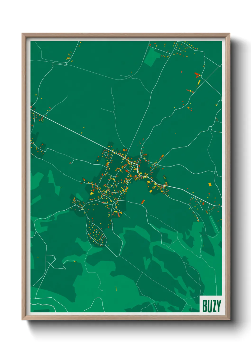 Une affiche de carte sur Buzy