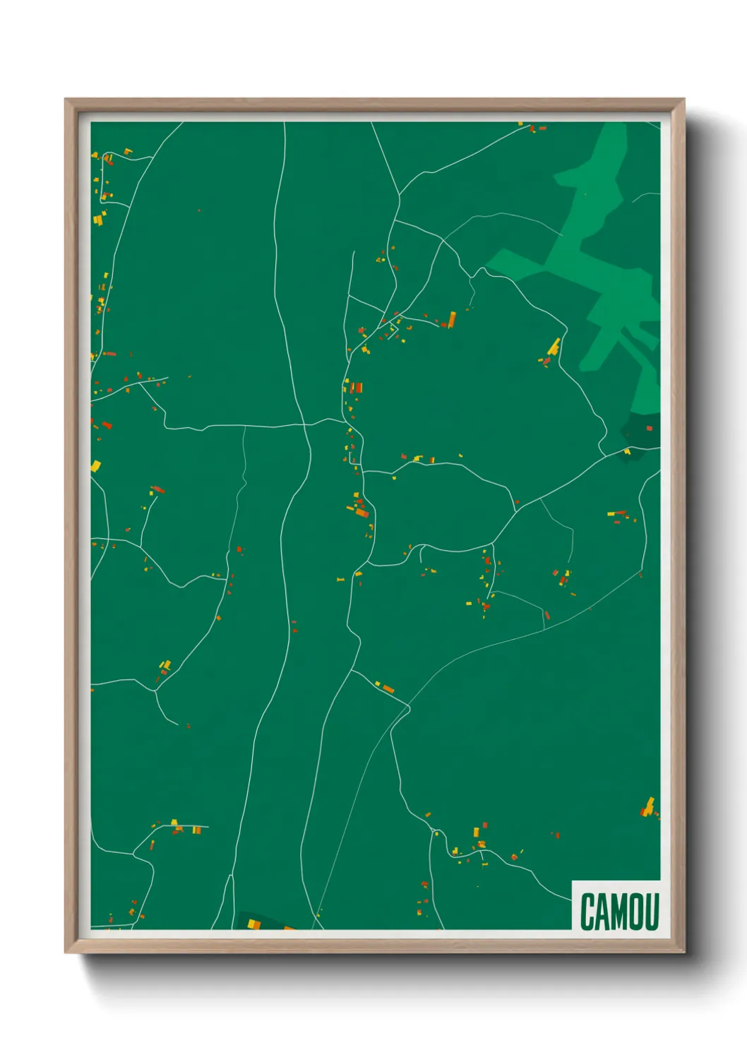 Une affiche de carte sur Camou
