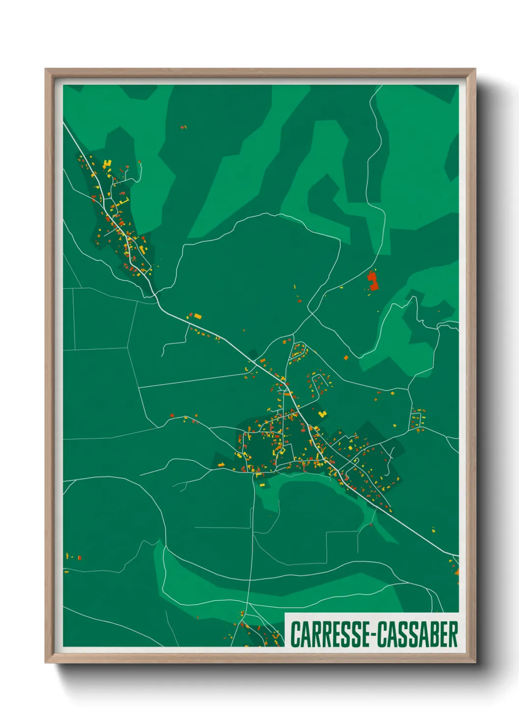 Une affiche de carte sur Carresse-Cassaber