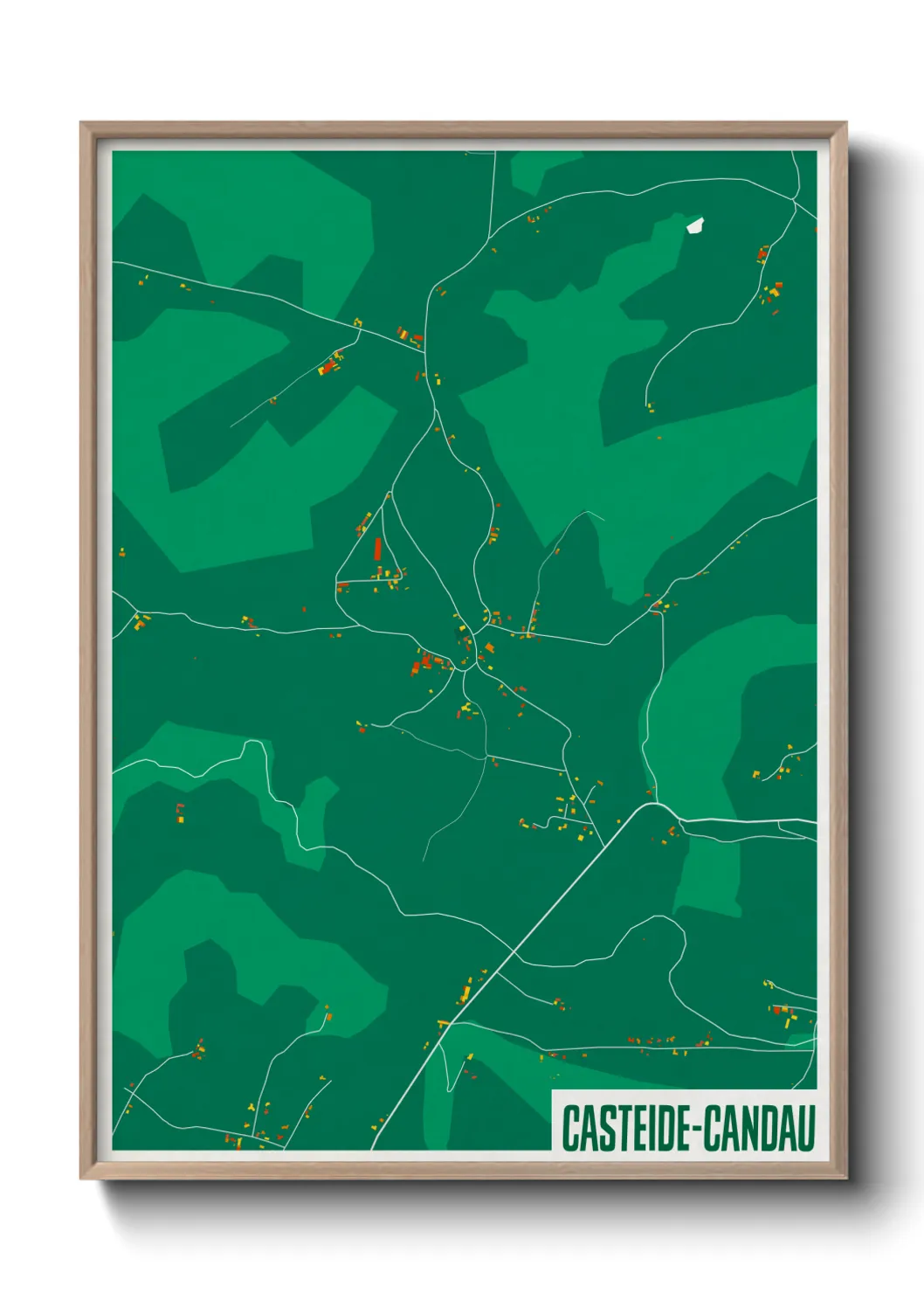 Une affiche de carte sur Casteide-Candau