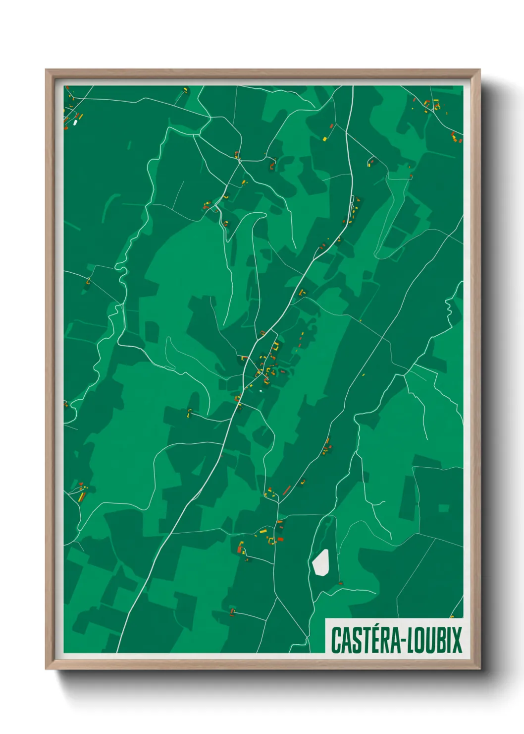Une affiche de carte sur Castéra-Loubix