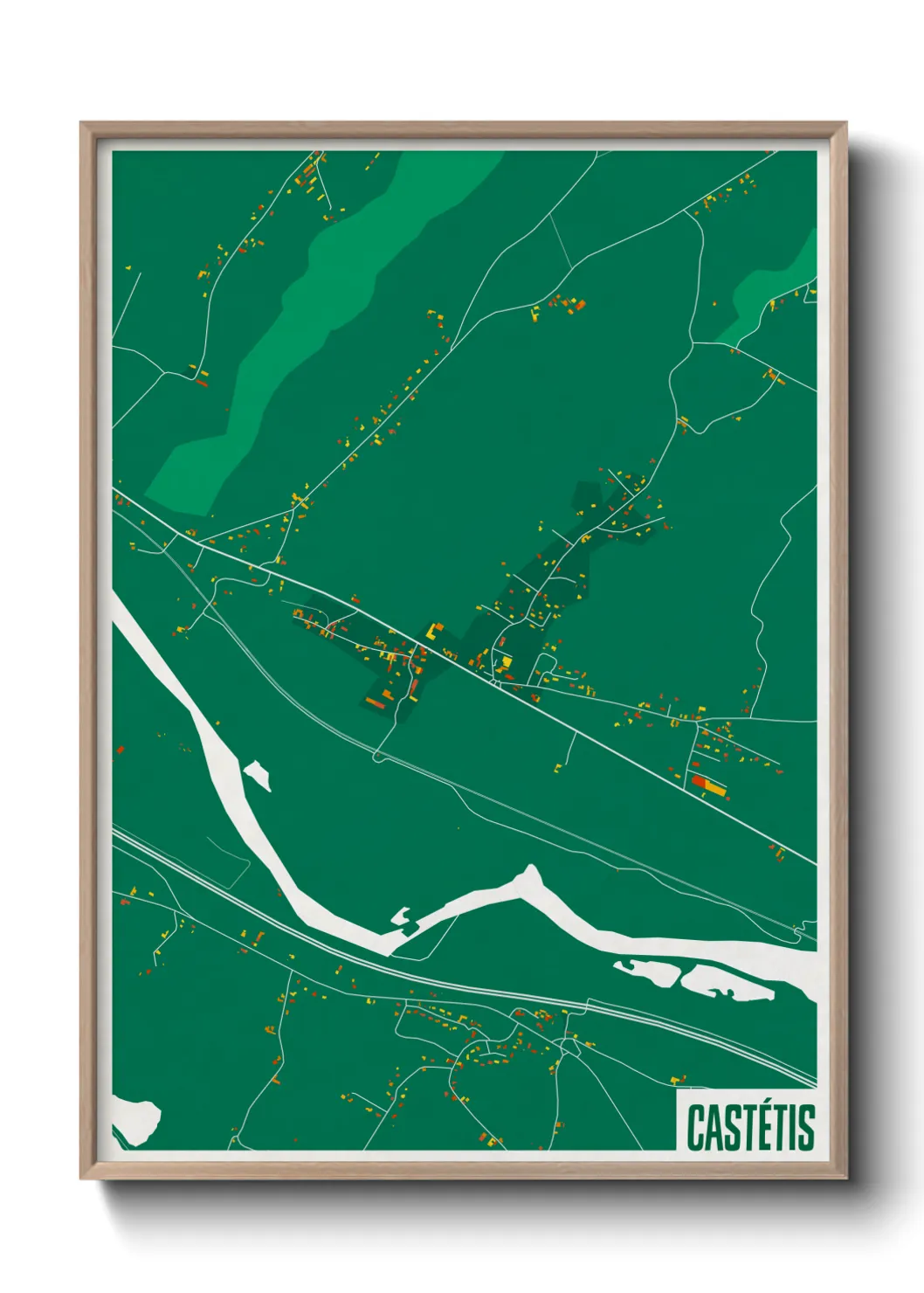 Une affiche de carte sur Castétis